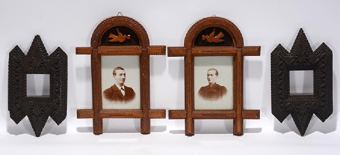 Tramp Art 2 Matching Frame Pairs. (1 of 2)