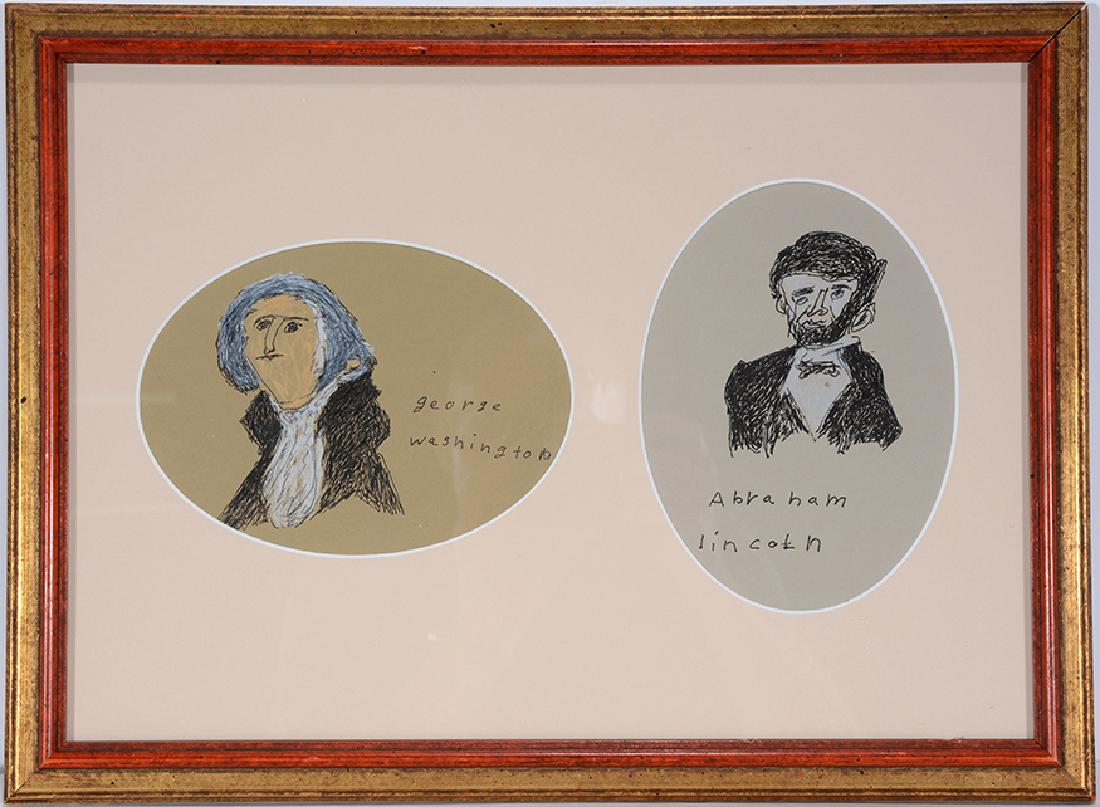 George Washington & Abe Lincoln Drawings. (1 of 3)
