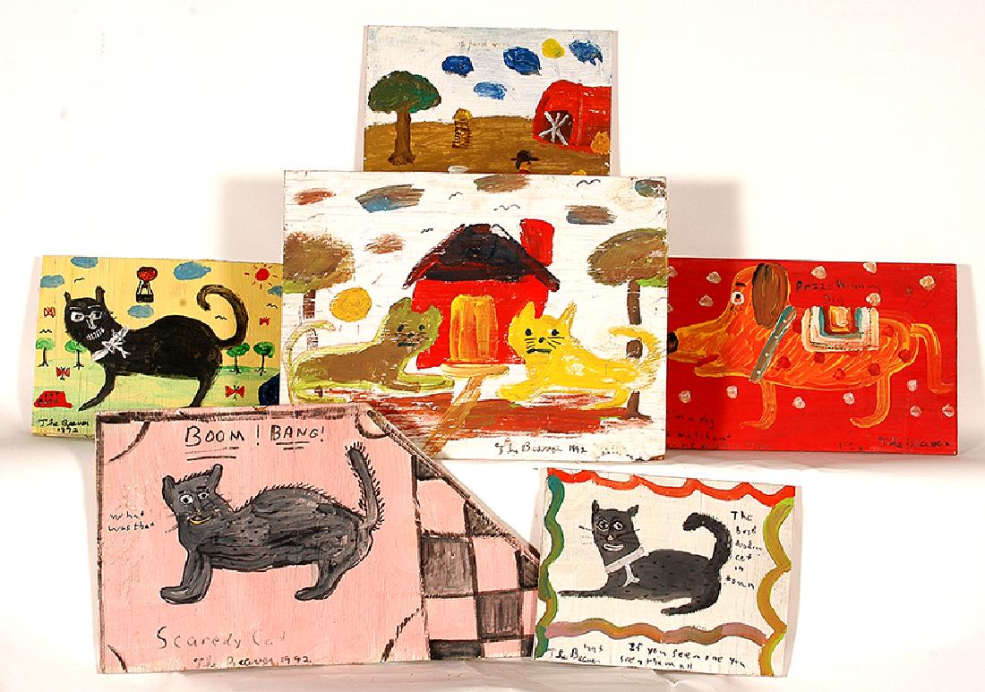 The Beaver Six Cat and Dog Paintings. (1 of 1)