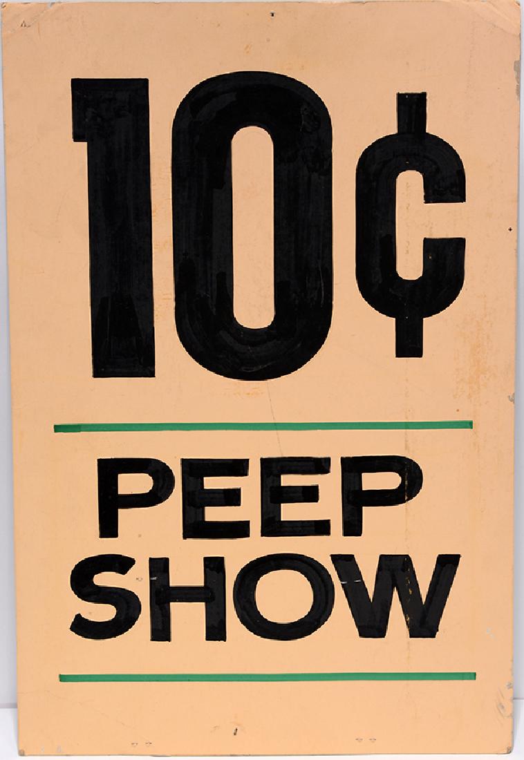 10¢ Peep Show Sign. (1 of 1)