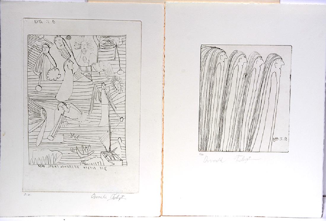 Oswald Tschirtner. Pair of Etchings. (1 of 2)