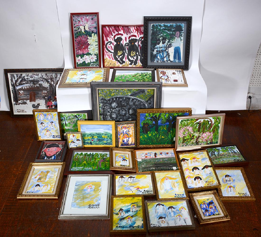 Alyne Harris. Large Box Lot of 35 Paintings. (1 of 8)