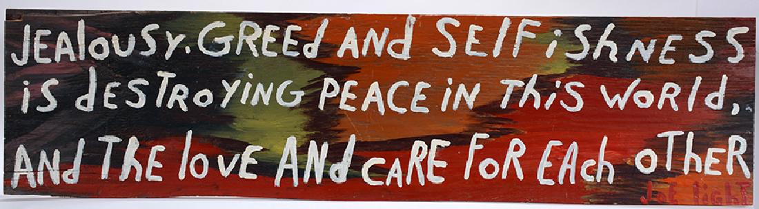 Joe Light. Jealousy Greed & Selfishness. (1 of 1)