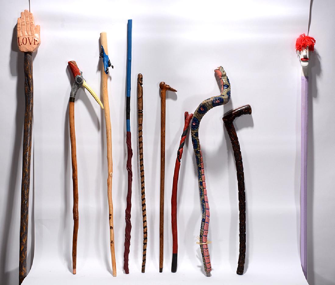 Mixed Artists. 10 Canes & Staffs. (1 of 2)