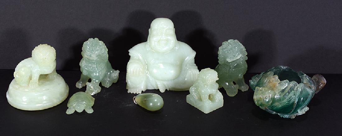 Seven Mixed Chinese Jade Works & Figures. (1 of 3)