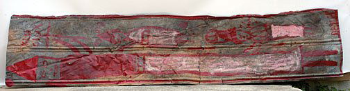 R. A. Miller Cutout: Early R. A. Miller. Paint on tin. 119t x 26w VERY LARGE. Est. $500 - $1,000 Buyer Responsible for Shipping