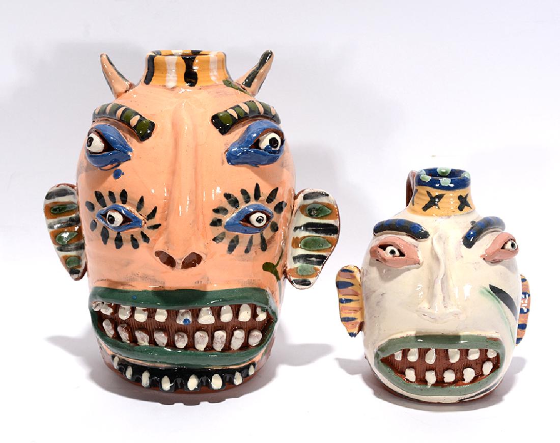 Carl Block. Devil and Man Face Jugs (1 of 3)