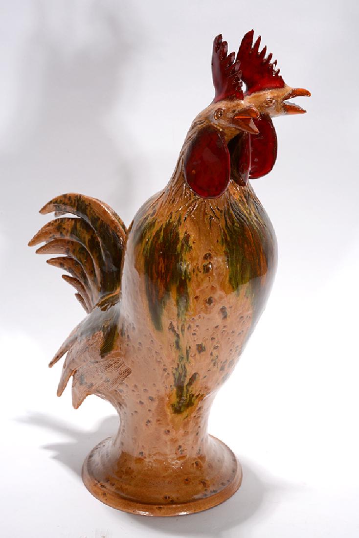 Charlie West. Orange and Green Double-Headed Rooster. (1 of 3)