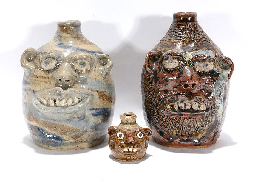 Marie Rogers. Three Face Jugs. (1 of 3)