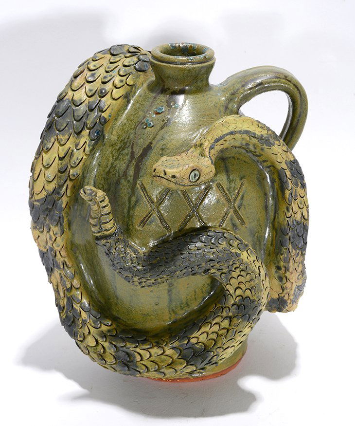 Dwayne Crocker. Pint-Size Moonshine Rattlesnake Jug. (1 of 3)