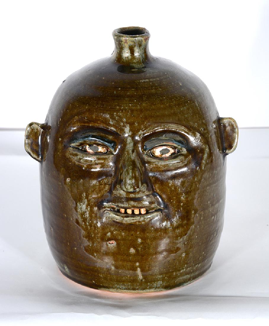 Reggie Meaders. Large Face Jug With Tiny Features. (1 of 4)
