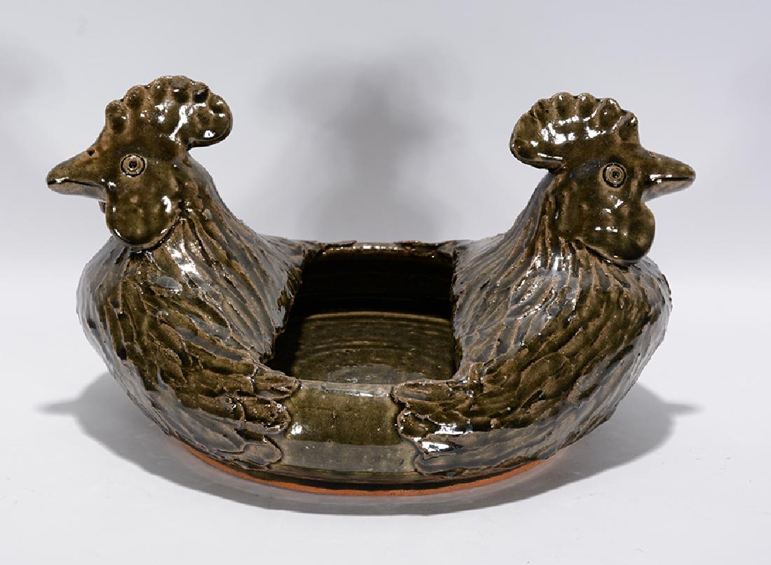 John Meaders. Two-Headed Rooster Planter. (1 of 2)