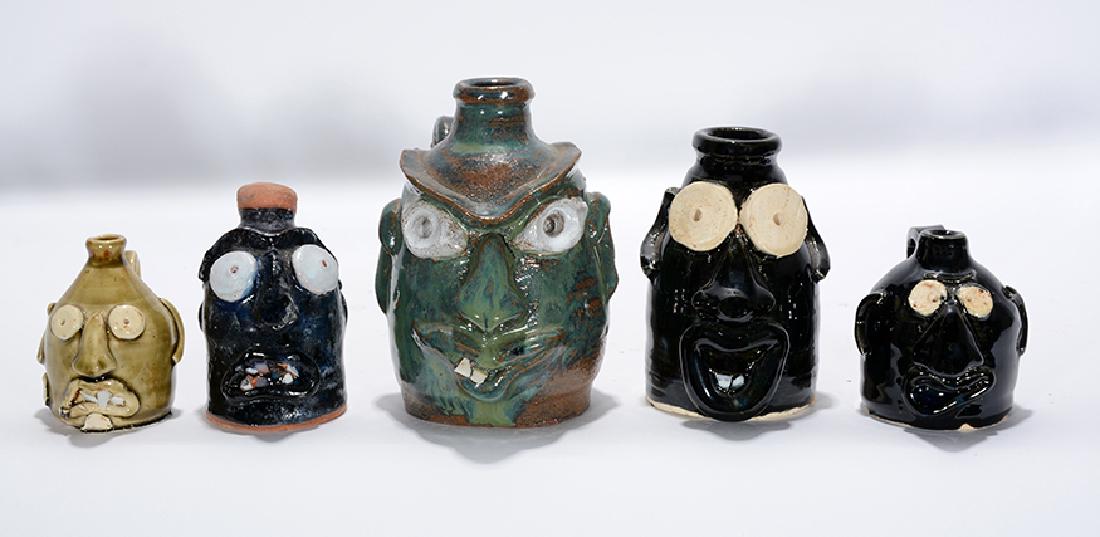 James Ogbanna Phelps. Group Of Five Mini Face Jugs. (1 of 1)