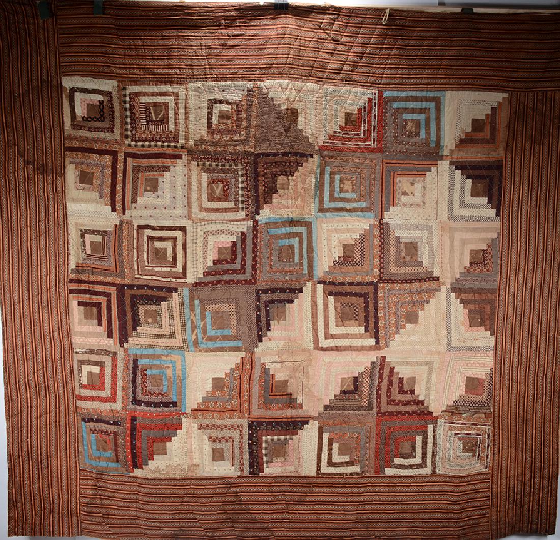 African American Log Cabin Pattern Quilt. (1 of 3)