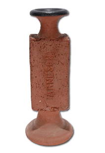 Robert Arneson. Brick and Earthenware Vase.: Robert Arneson. Brick and Earthenware Vase. c. 1960's. Excellent condition. 14.75" h. Signed, "Arneson." Provenance: Purchased from the Candy Store Folsom, CA in the 60's. Mid-Century Modern Funk Art