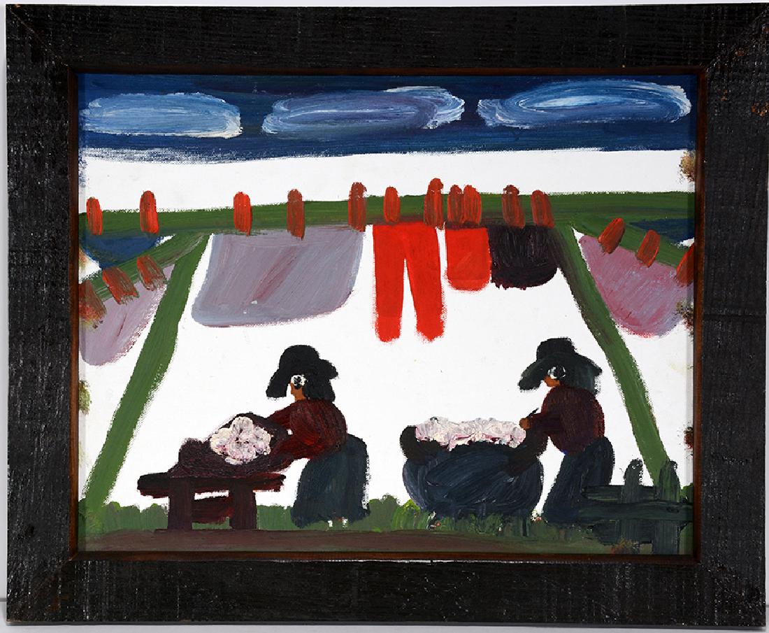 Clementine Hunter (Attributed). Wash Day. (1 of 2)