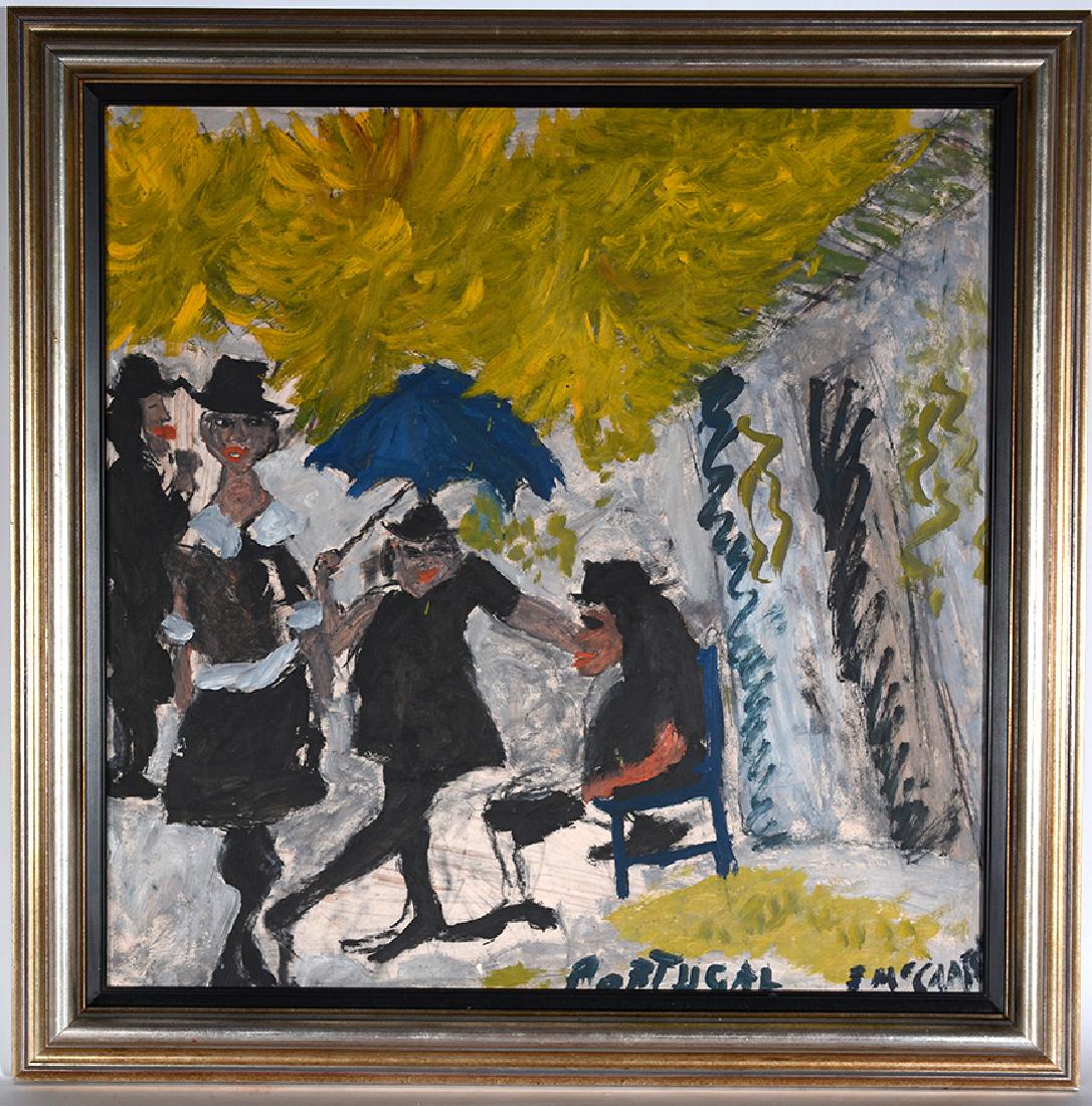 Justin McCarthy. Portugal.: Justin McCarthy. Portugal. Signed and titled. Not dated. Oil on masonite. Excellent condition. Size with frame is 28" x 28". Est. $1,000-2,000. Ship: $75