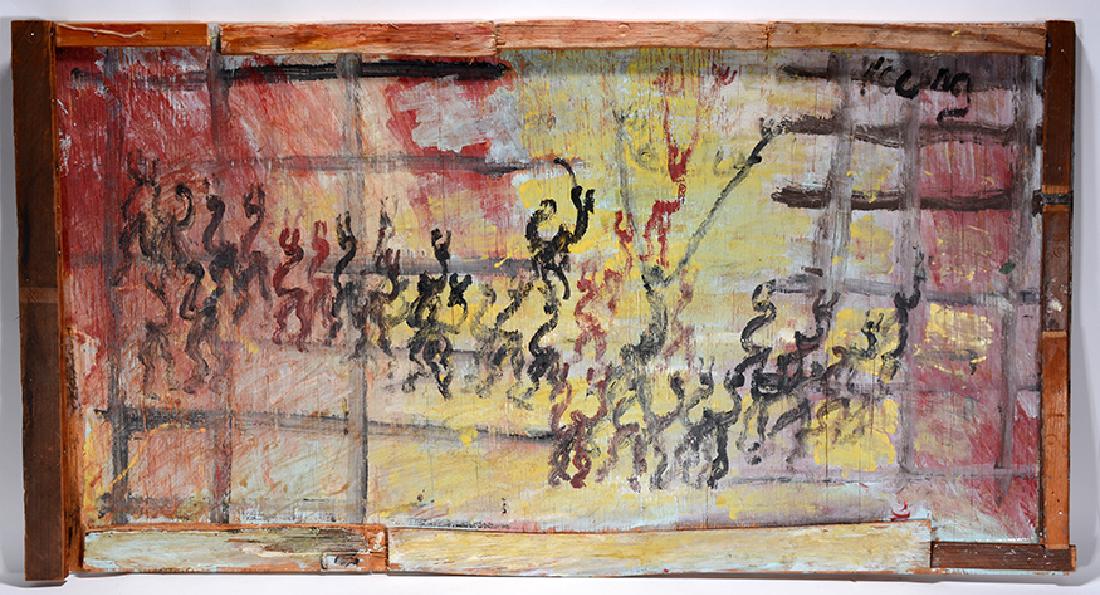 Purvis Young. Crowd Behind Bars (1 of 2)