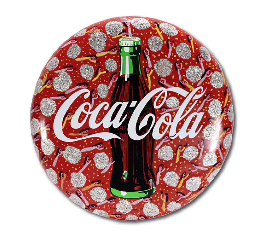 Howard Finster. Coca-Cola Button Sign. (1 of 2)
