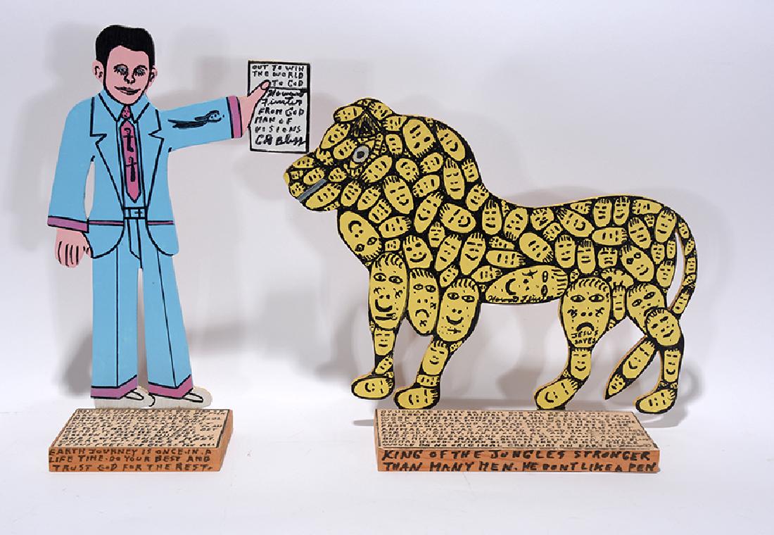 Howard Finster. Self-Portrait And Lion. (1 of 1)