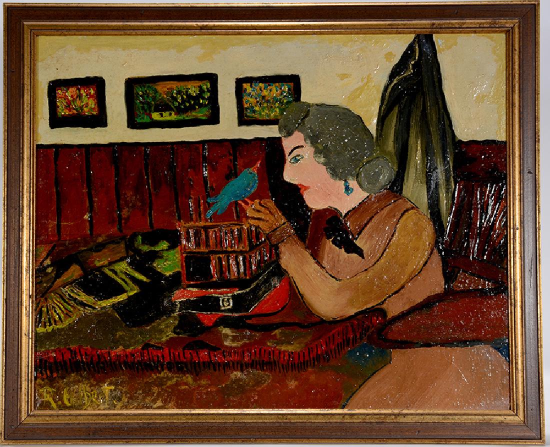 Regina Gilbert. Self-Portrait With Blue Bird. (1 of 4)