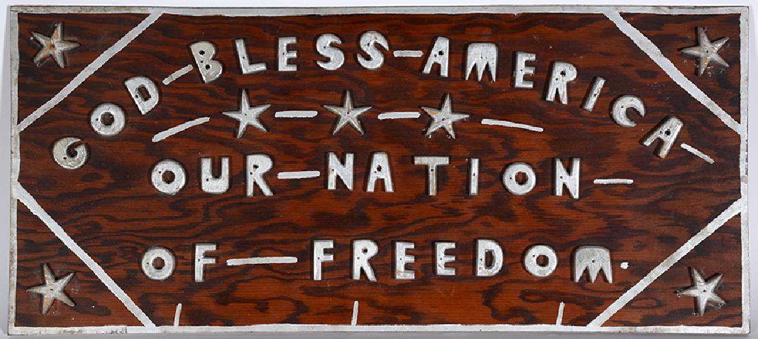 C.C. Eckert. God Bless America Sign. (1 of 3)