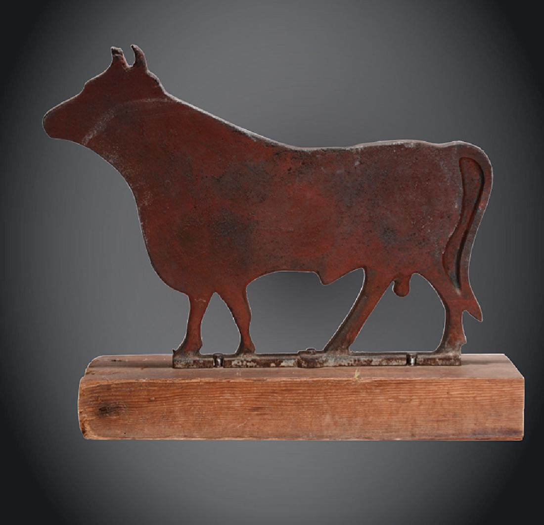 Red Painted Bull Windmill Weight. (1 of 4)