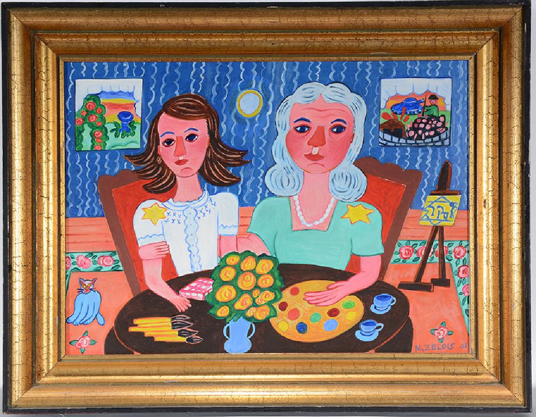 Malcah Zeldis. Women Embracing During WWII German (1 of 3)