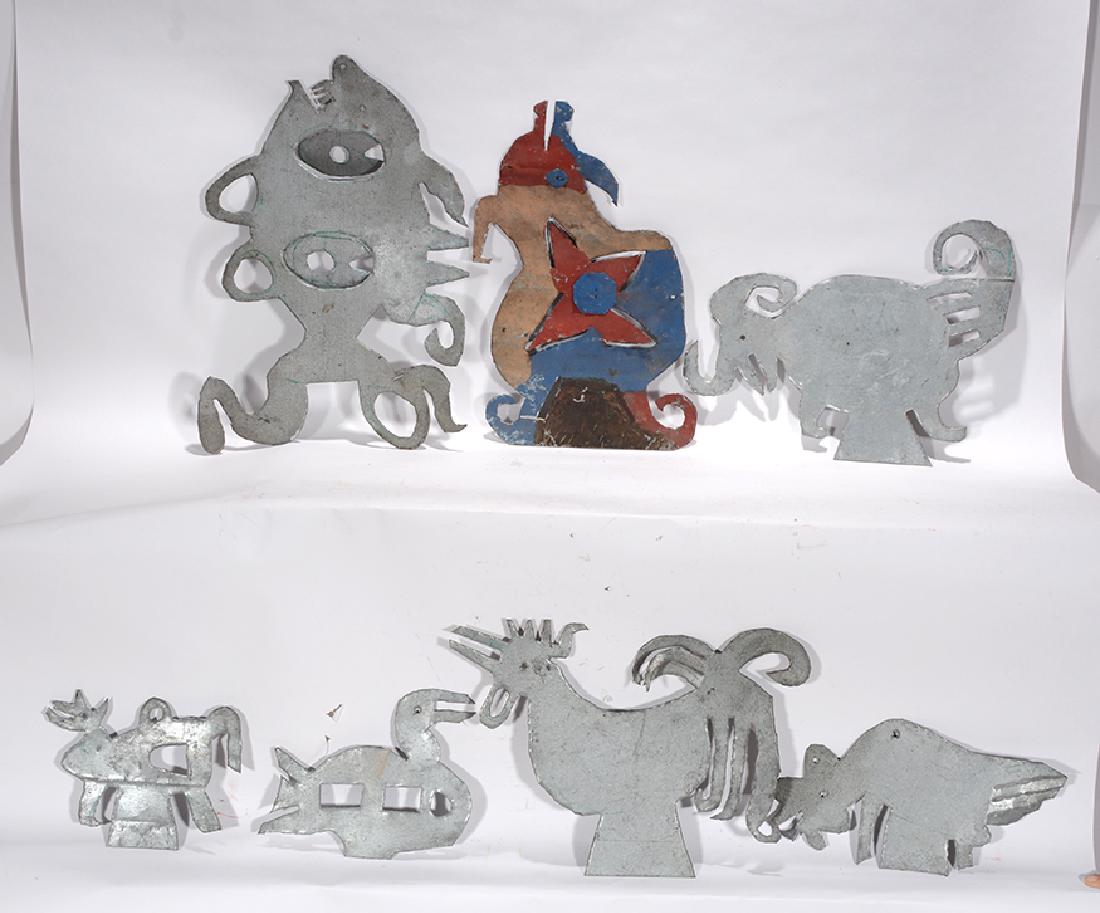 David Butler. Seven Unfinished Works.: David Butler. Seven Unfinished Works. Not signed. Not finished. Cut tin. Most are unpainted. Largest is 20" x 12". Est. $300-600. Ship:$55