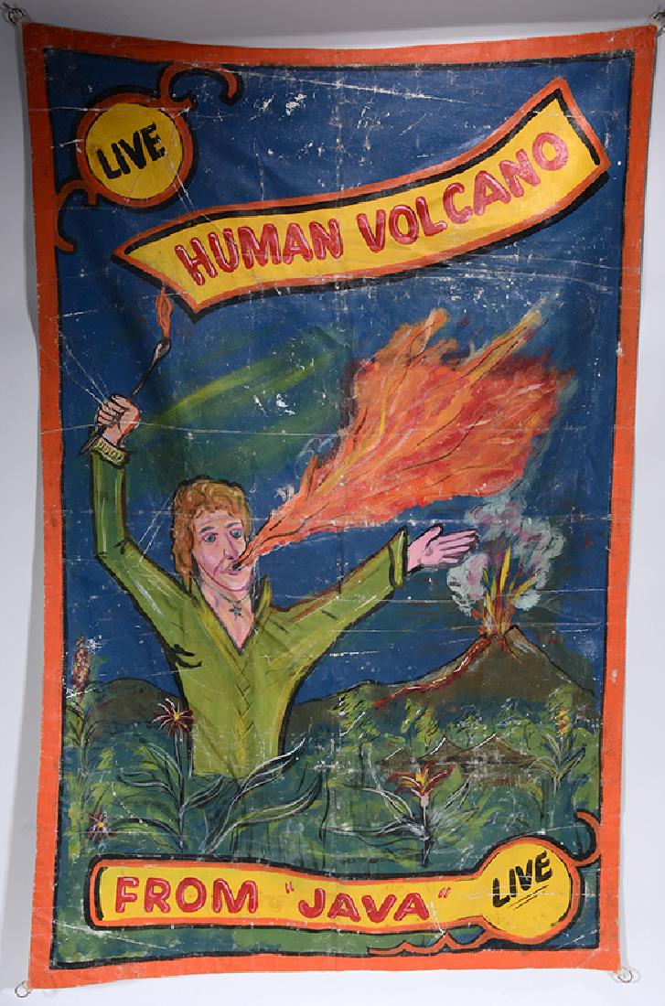 Circus Freakshow Banner Human Volcano. (1 of 5)