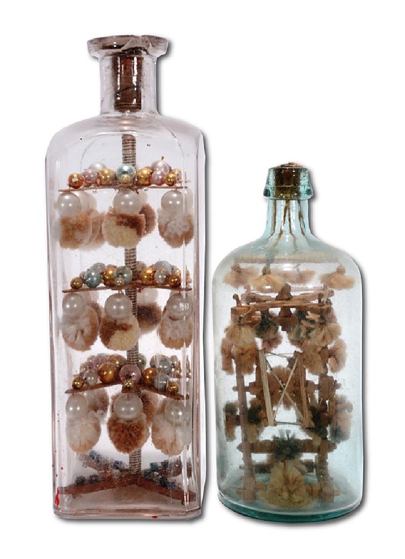 Cotton Puff Balls and Trees Whimsy Bottles. (1 of 3)