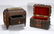 Pair of Tramp Art Felt Top Sewing Boxes. - 2