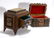 Pair of Tramp Art Felt Top Sewing Boxes. - 3