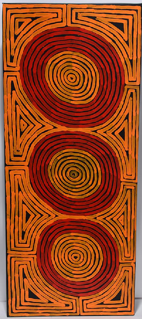 Albury David Tjampitjinpa. 3 Circles In Red. (1 of 3)
