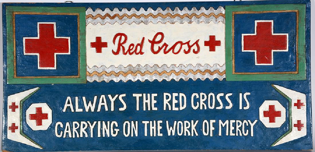 Red Cross Sign. Possibly by German Prisoner of War. (1 of 2)