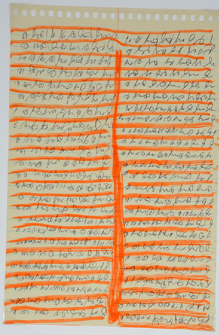 J.B. Murry. Automatic Writing On Orange Lines. (1 of 2)