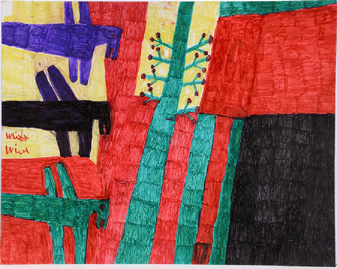 Willie White. Animals Under A Tree. (1 of 1)