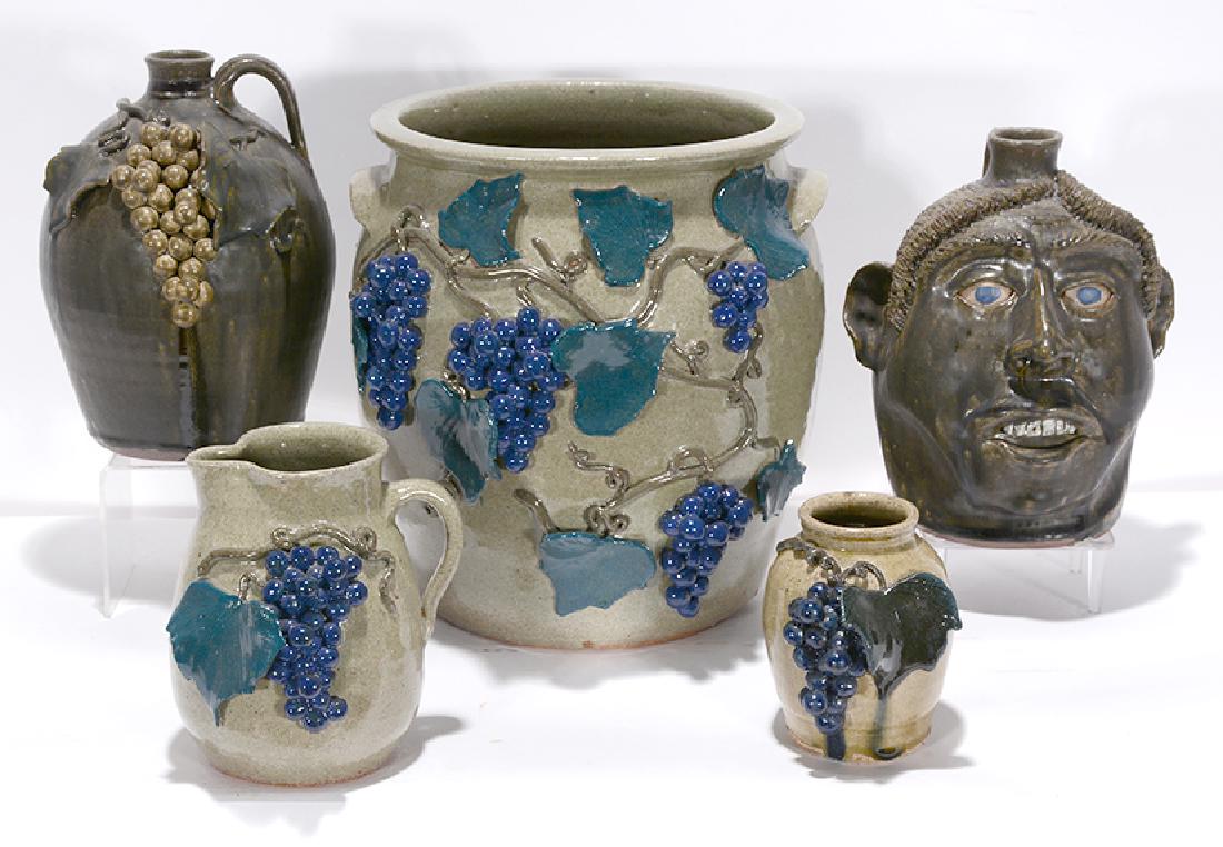 Michael Crocker.4 Grape Dec. Jars & Face. (1 of 2)