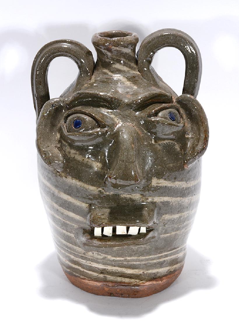 B.B. Craig. Two-Color Swirl Face Jug. (1 of 4)