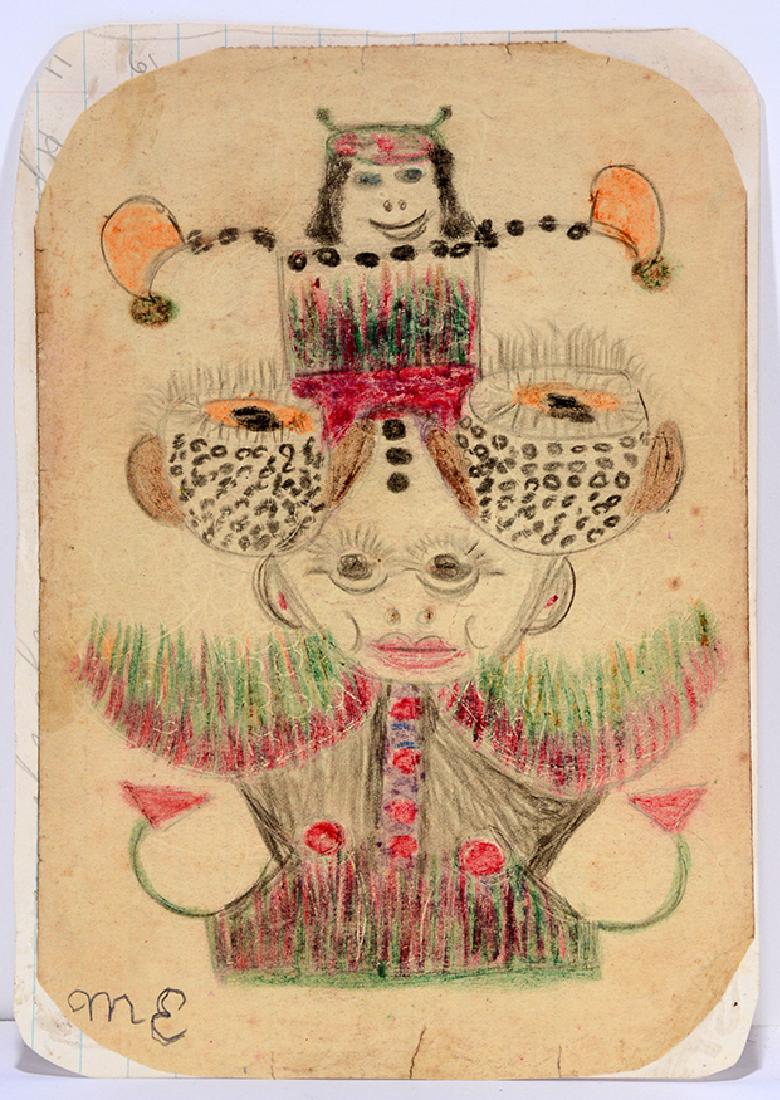 Minnie Evans. Garden Fantasy Creature. (1 of 4)