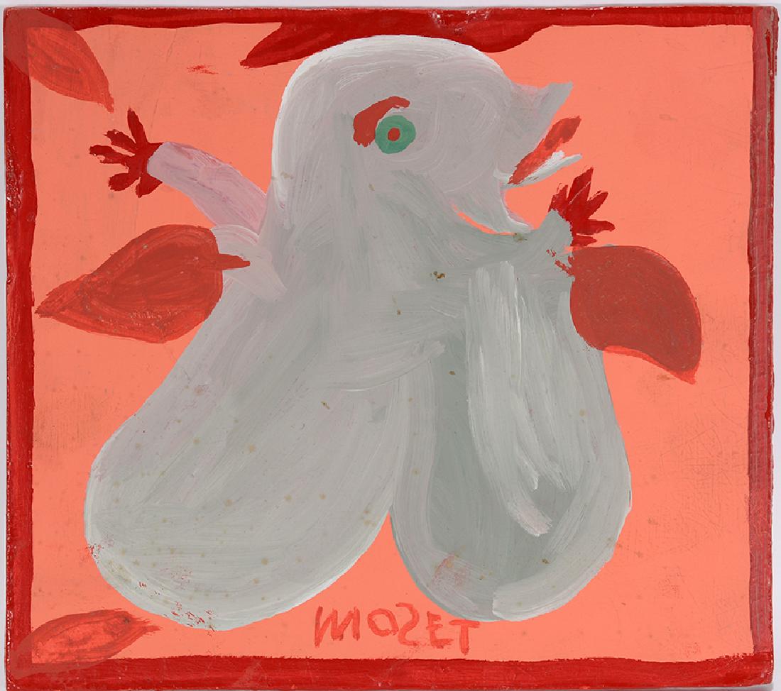 Mose Tolliver. Bird-Like Figure & Red Flower. (1 of 1)