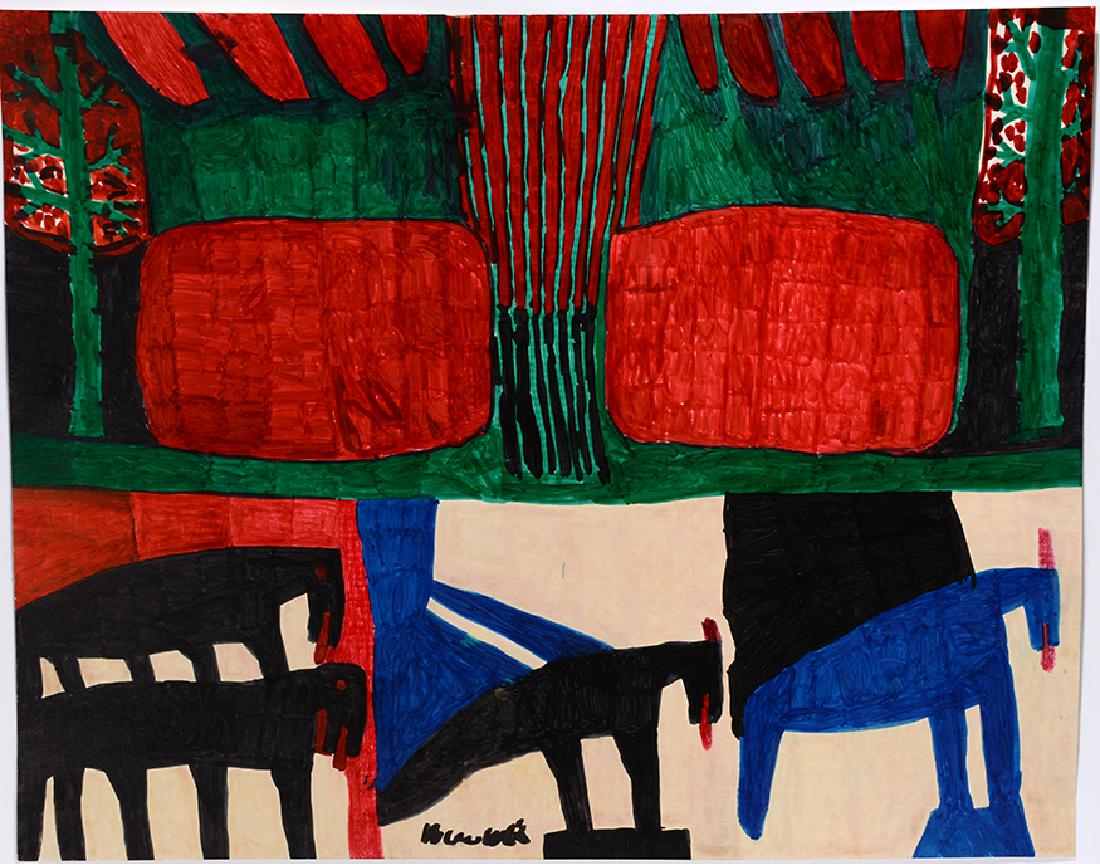 Willie White. Black Horses & Birds. (1 of 1)