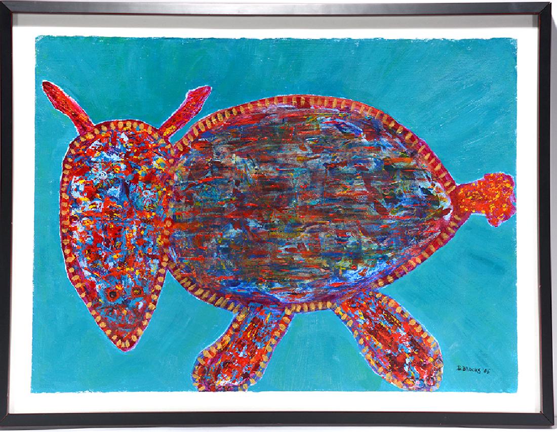 D. Brooks. Ant Eater.: D. Brooks. Ant Eater. 2006. Signed and dated. Acrylic on poster. Excellent condition. Size with frame is 34" w x 26"h. Est. $200-300. Ship: $85