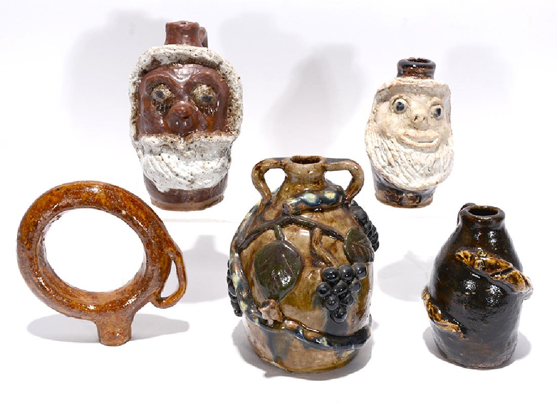 Marie Rogers. 2 Santas, 2 Snake & 1 Ring Jug. (1 of 2)