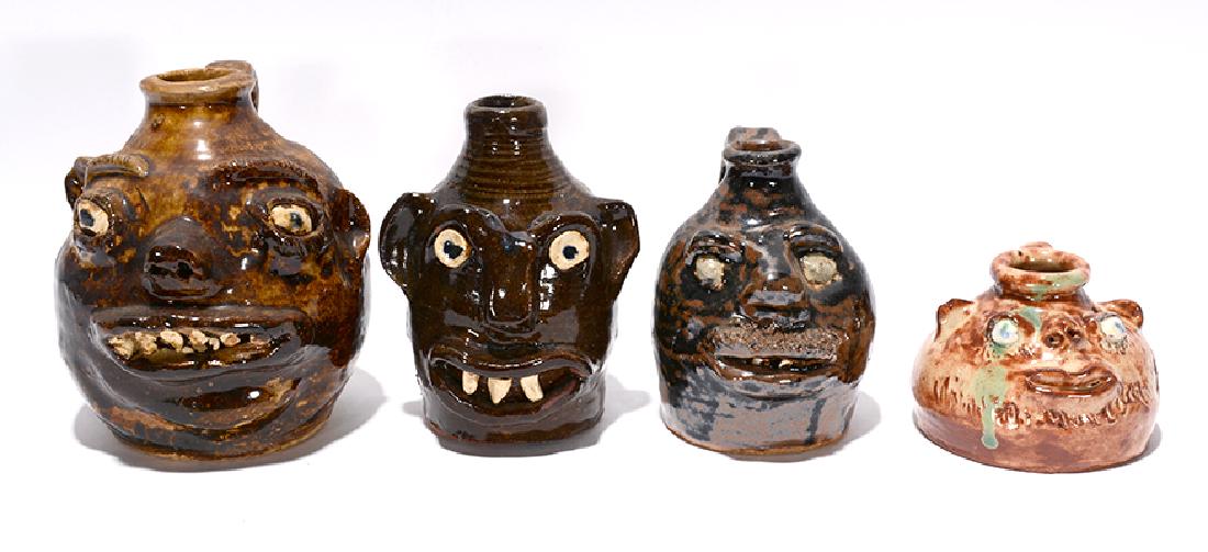 Marie Rogers. 4 Mini Face Jugs. (1 of 3)