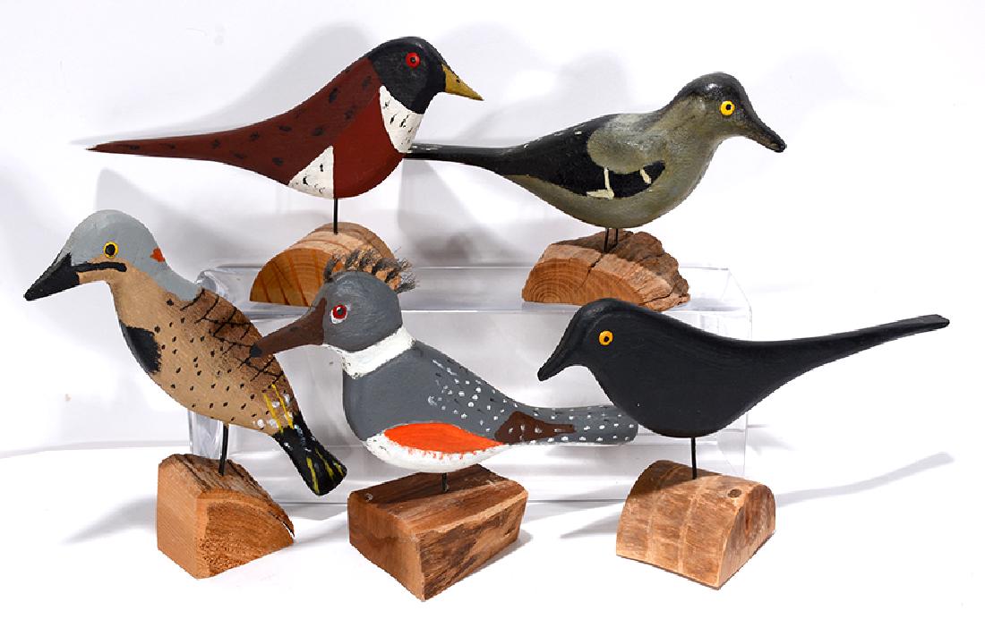 Miles Smith.  Five Carved Song Birds. (1 of 1)