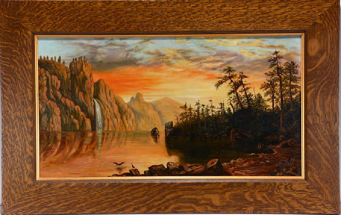 Nellie Nye. Sunset With Waterfall. (1 of 3)