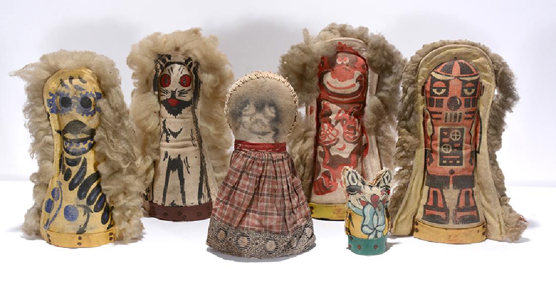 6 Double-Sided Circus Knockdown Dolls. (1 of 2)