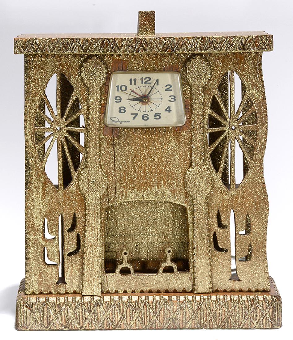 Howard Finster. Golden Clock Case. (1 of 1)