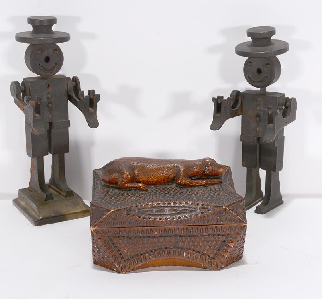 Metal Robot Pen Holders w Cigarette Box. (1 of 5)